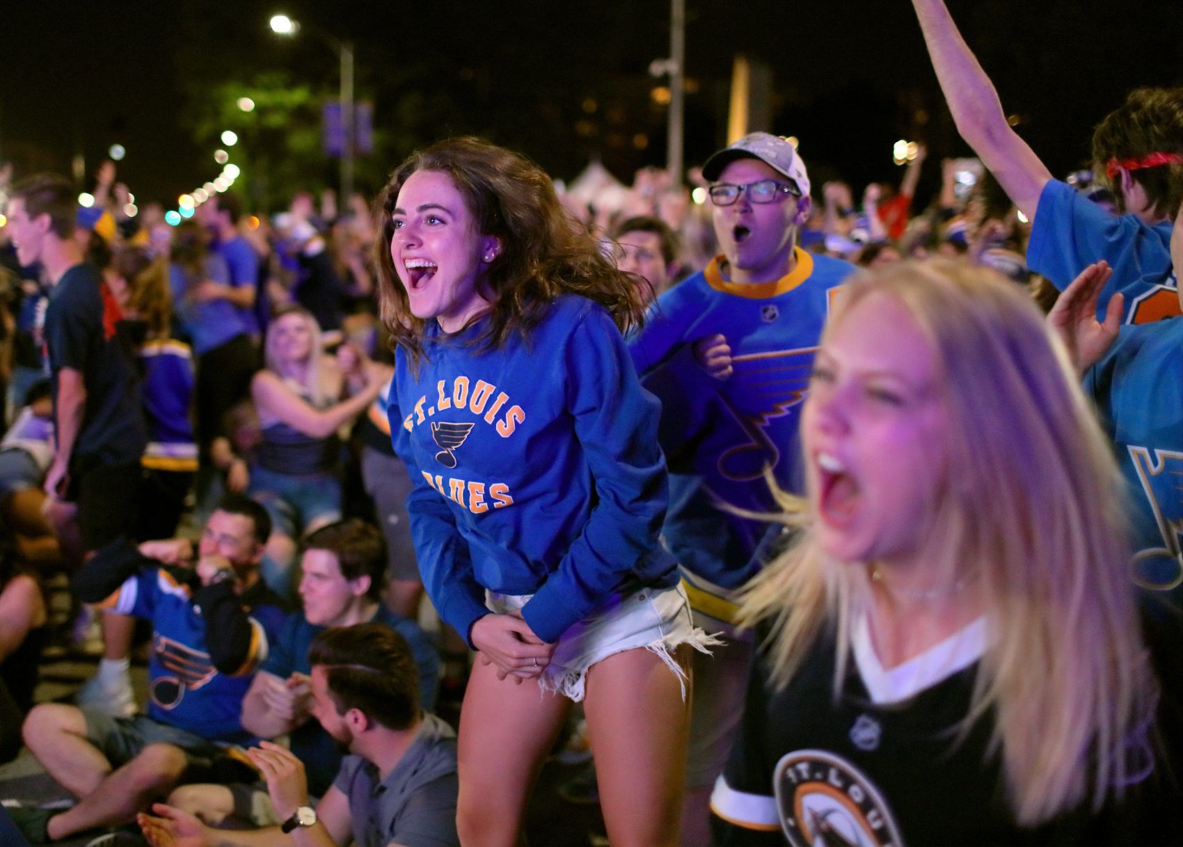 Street watch party for St. Louis Blues